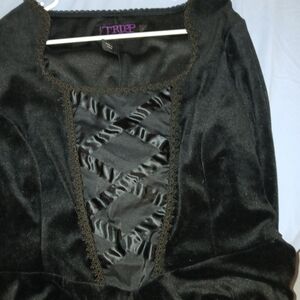 Tripp nyc Black Satin Lace-Up Top